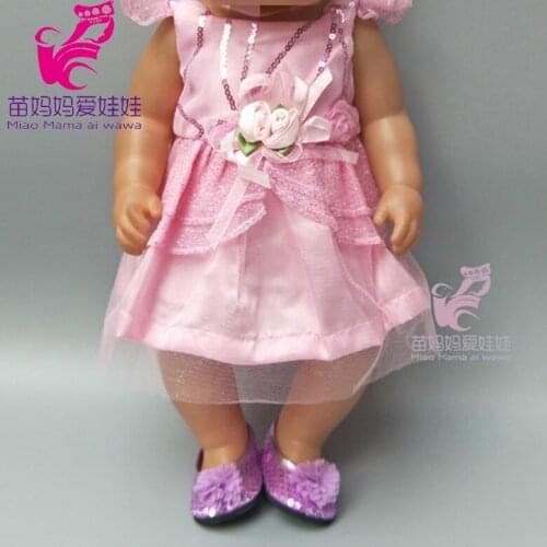 43cm baby doll Pink princess lace dress for 18 inch girl doll dress for girl gifts