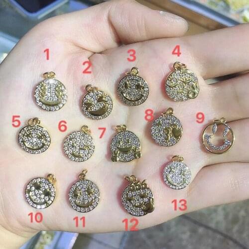 5pcs/lot Handmade DIY Brass Enamel Happy/Sad/Cry Face Emotion Pendant Charm Jewelry