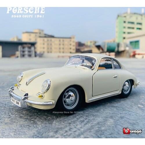Bburago 1:24 Porsche 1961 356B Beige simulation alloy car model crafts decoration collection toy tools gift