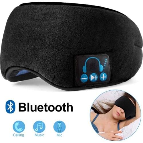 Bluetooth Sleep Music Blackout Eye Mask Blinder Earmuff Handsfree Mic Calling Headband Full Shading Hypnotic Music Eye Mask