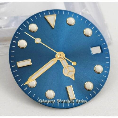 Goutent 28.5mm Blue Watch dial + Watch hands fit ETA2824 2836,NH35,Miyota 82series,DG2813 3804 Movement