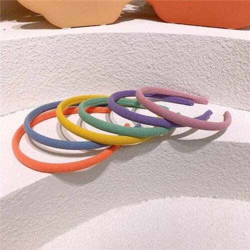 2021 New Childrens Simple Cute Colorful Thin Hairband Kids Hair Accessories Korean Sweet Girl Princess Headwear