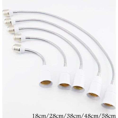 E27 LED Light Bulb Base E27 to E27 Socket Flexible Extension Light Holder Converters Lamp Adapter EU US 18cm/28cm/38cm/48cm/58cm