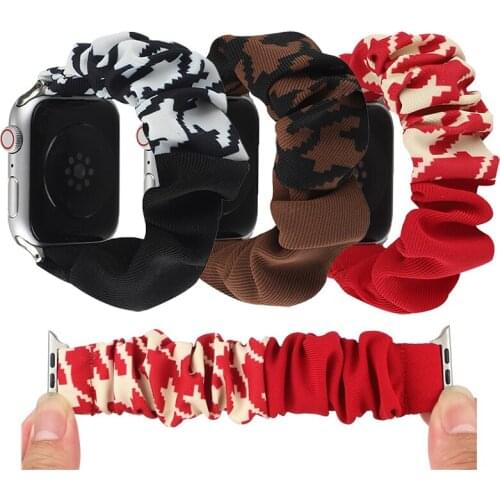 Elastic Fabric Band for Apple Watch iwatch 6 5 4 3 2 SE 38mm 42mm 40mm 44mm Women Girls Hair Scrunchie Strap Bracelet Watchband