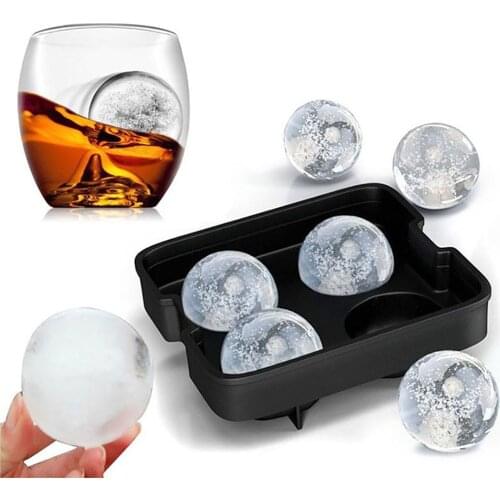 Whiskey Ice Cube Maker Ball Mold Mould Brick Round Bar Accessiories High Quality Black Color Ice Mold Kitchen Tools Summer