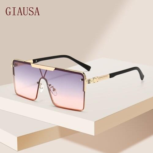 GIAUSA New style European and American style box sunglasses Fashion one piece Sunglasses V-shaped Sunglasses