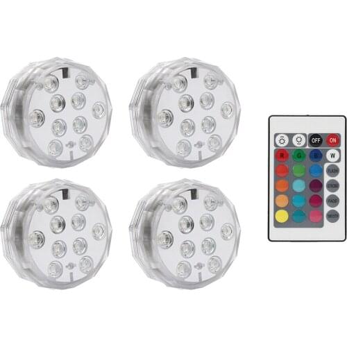 IP68 Waterproof Multi Color Submersible LED Lights Underwater Night Lamp Tea Light Vase Bowl Party Wedding Christmas Decoration