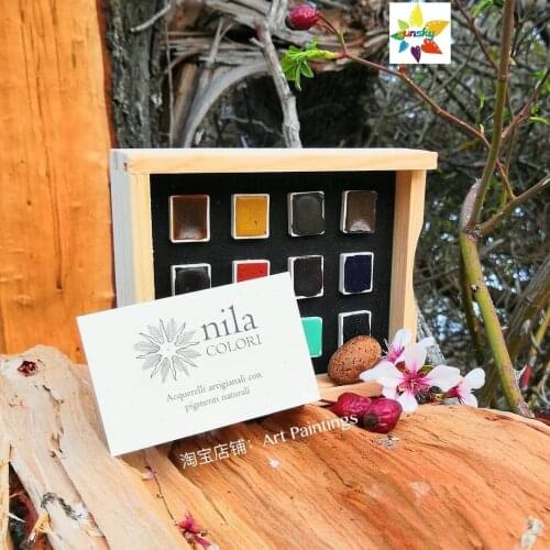 Italy NILA Handmade solid watercolor suit,Earth,Equilibrium,Nature,History colors set,Craft aquariums with natural pigments