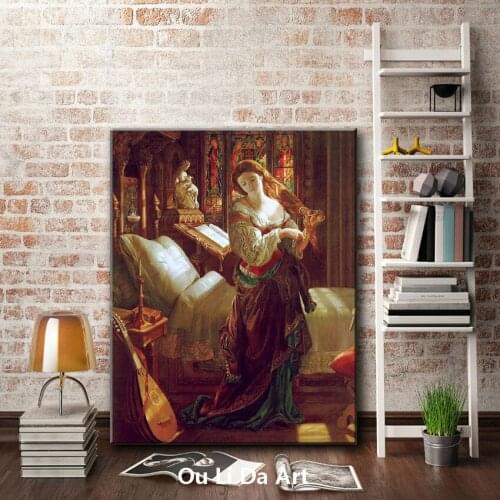 Classical court figures girl portrait palace scenery oil paintings canvas printing printed on canvas wall art decoration picture