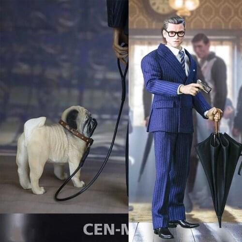 1/6 Toy center CEN-M06C Talen Edgerton Head Model + Clothing Suit Agent Costume Weapon Props & Pet Dog