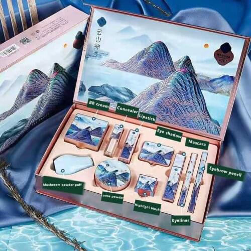 Makeup Cosmetic Set Oriental Beauty Lotus Pond Moonlight Gift Box Velvet Lipstick Ivory Concealer