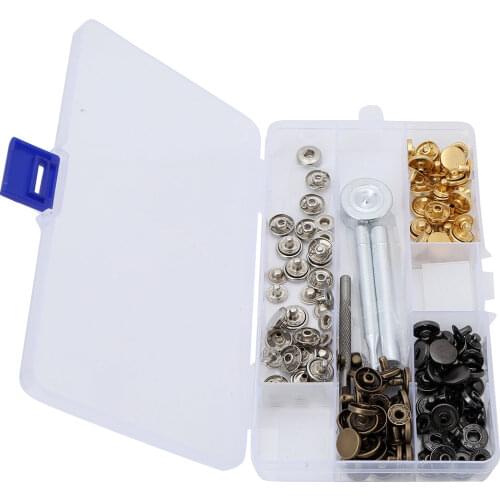 Metal Button Snaps Press Studs Fasteners Fixing Tools for Clothes Jackets Jeans Bracelets Bags Snap Fasteners Kit Tools