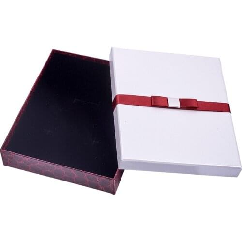 Pandahall 10 pcs Rectangle Jewelry Set Cardboard Boxes with Sponge and Ribbon Rings Earrings Necklace Packaging Gift Boxes