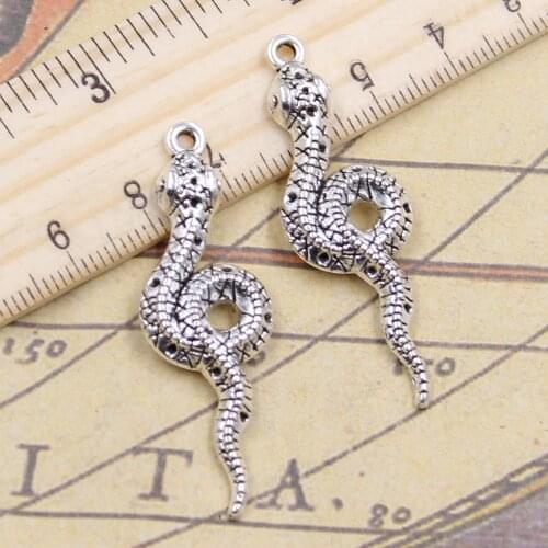 10pcs Charms Cobra Snake 46x15mm Tibetan Silver Color Pendants Antique Jewelry Making DIY Handmade Craft Pendant