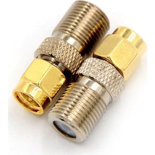 Straight RF Coaxial Adapter F connector to SMA Convertor Quality F Type Female Jack to SMA Male Plug gold Tone