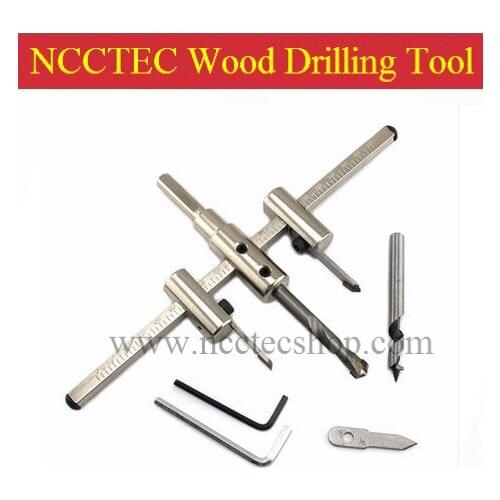 [adjustable range 30-120mm] NCCTEC manual adjustable STEEL wood drlling tool | woodwork perforator drill holes opening device