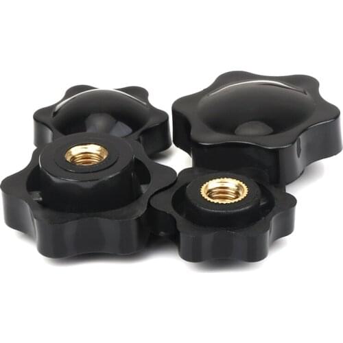 Knob Hand Nut M4 M5 M6 M8 M10 Plum Bakelite hand tighten nuts blind hole nut Handle Star Black Thumb Clamping Nut Nuts
