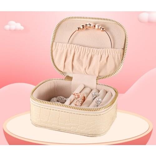 Jewelry Box PU Leather Earrings Necklace Bracelet Storage European Style Portable Travel Jewellery Organizer Zipper Storage Bag