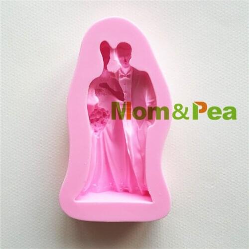 Mom&Pea MPA1748 Bride & Bridegroom Shaped Silicone Mold Cake Decoration Fondant Cake 3D Mold Food Grade