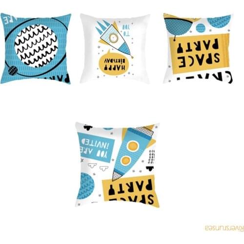 Nordic Scandinavian Geometry Pillows Case Geometric Decoration Throw Pillow Cushions Cover Rectangle Blue Black Leaf Dear Pillo