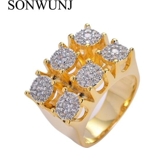 Золотые кольца для мужчин SONWUNJ China At AliExpress