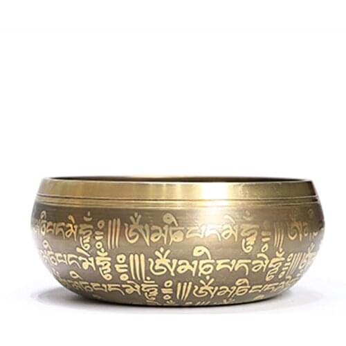 Tibetan Meditation Singing Bowl Nepalese Buddhist Chanting Bowl Buddhist Sound Therapy Bowl Mallet Mat Copper Handmade Carft