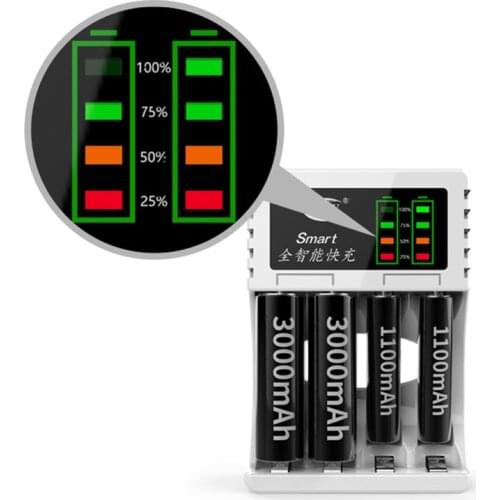 4 Slots Electric Battery Charger Intelligent Fast Smart LED Display Charger For AA/AAA Ni-MH/Ni-Cd Rechargeable Lithium Battery