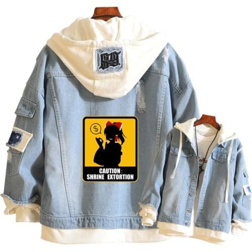 TouHou Project Women Demin Jacket Kirisame Marisa Cosplay Sweatshirt Harajuku Jeans Streetwear Anime Couple Clothes