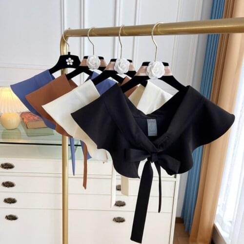 Korean Style Women Fake Collar Shawl Wrap Necklace Multifunctional Detachable Waist Belt Corset Shirt Dress Decorative Small Ves