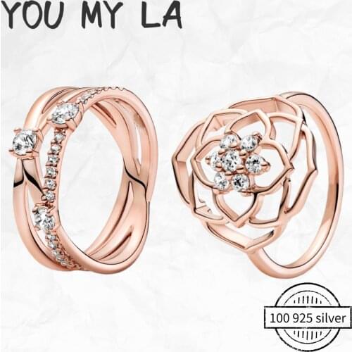 925 Sterling Pure Silver Ring Princess Wedding Wishbone Bow Ring For Women Gift Original Pando DIY Fashion Jewelry