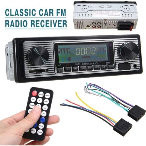 1set Vintage Car Radio MP3 Player SD Card Stereo USB AUX Classic Stereo Audio FM Hand-free Calls FM 1 2 3 Radio DIY Parts