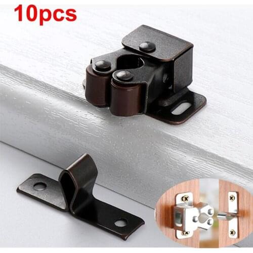 10pcs Cabinet Roller Catch Black Bronze Closet Door Latches for Cupboard Furniture Hardware(with Screws)