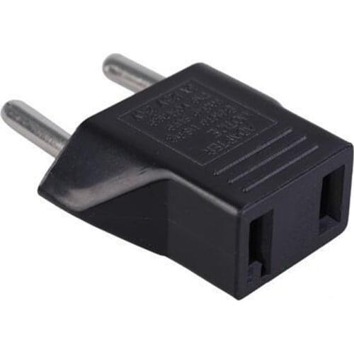 10pcs Universal ce copper us to eu mini Adaptor plug russia germany france electric ac power connector 2pins convert plug black