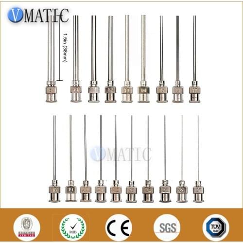 Free Shipping Non-Sterilized 19Pcs Quality 1.5'' 8G-27G Stainless Steel Needle 1-1/2 Inch