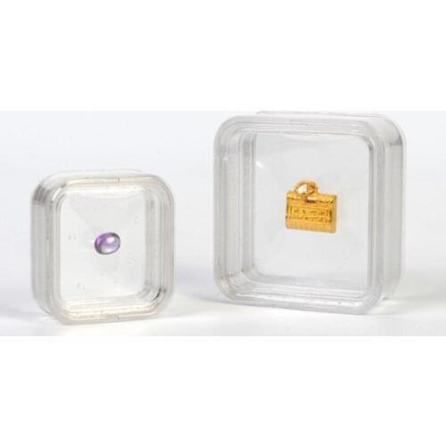 200PCS 55*55mm Transparent Floating Display Case Earring Gems Ring Jewelry Suspension Packaging Box PET Membrane Stand Holder