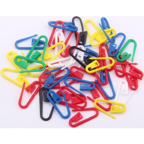 50/100p/500cs Mix Color Plastic Resin Small Clip Locking Stitch Markers Crochet Latch Knitting Tools Needle Clip Hook
