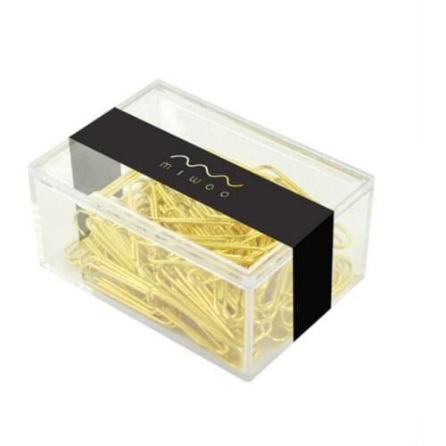 50mm gold clip transparent boxed paper clip metal pin gold color paper clips