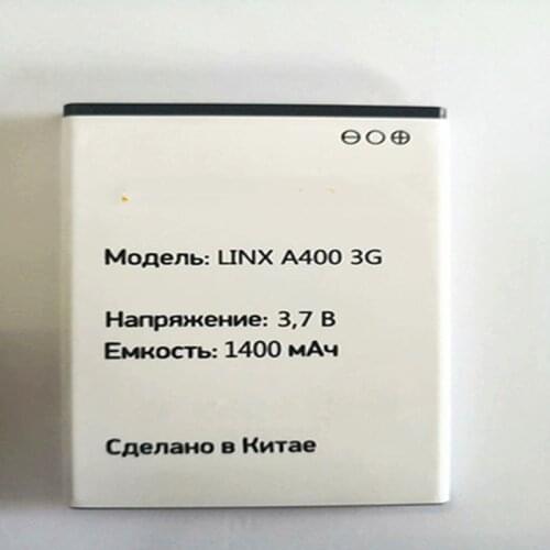 100% NEW 3.7V 1400mAh high quality LINX A400 3G Battery for Digma LINX A400 3G mobile phone with phone stander