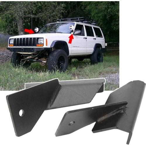 Auto Projector Headlight Mounting Brackets 4inch LED Work Light Holder for Jeep Cherokee XJ 84-01 /Comanche MJ 4WD/2WD 86-92