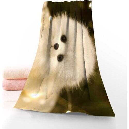 CustomPet Pomeranian Dog Bath Towel Washcloth Home Textile Travel Hand Face Towel Microfiber Bathroom Towels For Adults