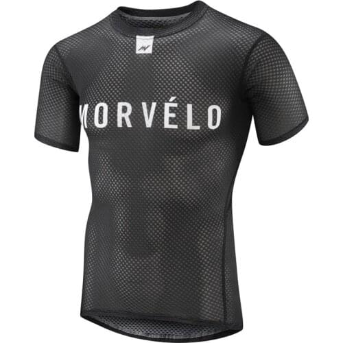 Team Morvelo 2021 Road Bike riding base layer men Summer short sleeve light Jacquard mesh cycle underwear capa base de ciclismo
