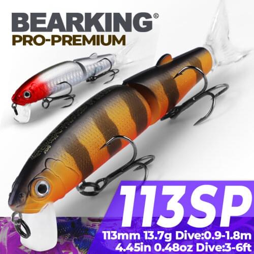 Bearking 1PC 113mm 13.7g Hard Fishing Lure Crank Bait 0.9-1.8m Lake River Fishing Wobblers Carp Fishing Baits