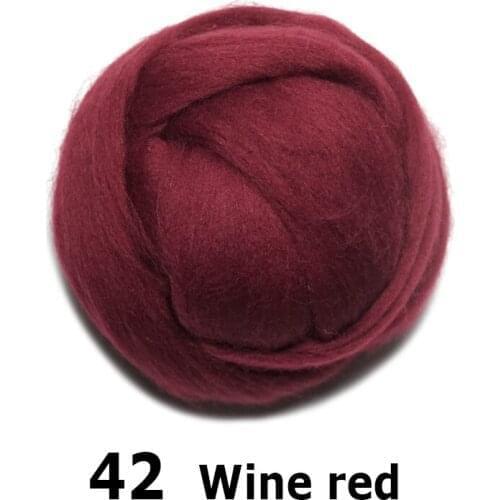 Free shipping handmade Wool Felt for felting 50g Wine red Perfect in Needle Felt 42