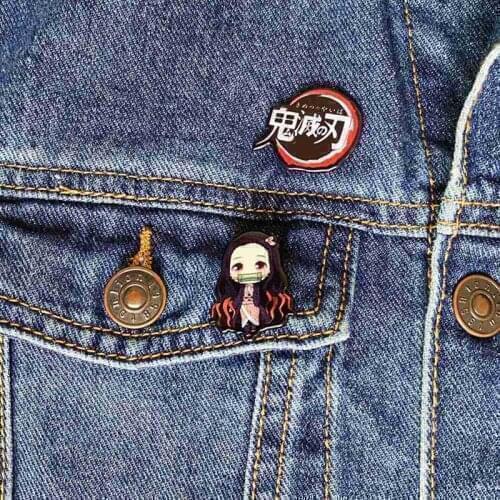 Demon Slayer: Kimetsu No Yaiba Brooch, Anime PVC Brooch Pin For Clothes, Bags, Caps And Pencil Cases