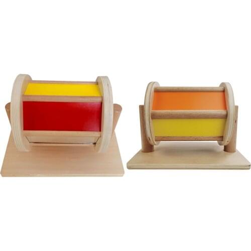 Montessori Toys Montessori Baby Toy Early Learning Rainbow Drum Birthday Gift for Kids 1-3 Year Old