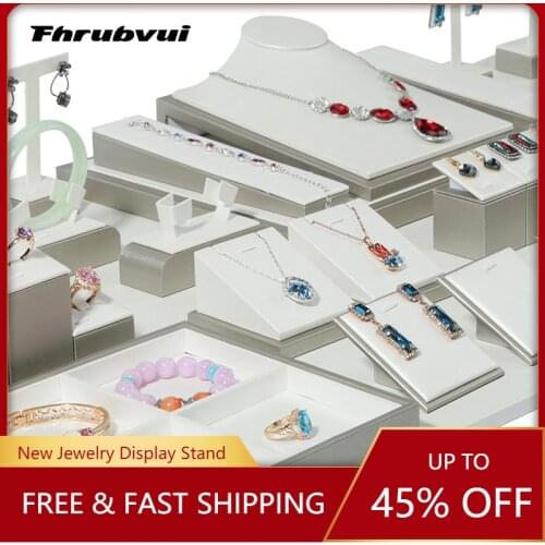 PU Leather Jewelry Stand Ring Necklace Bracelet Display Stand Jewelry Display Prop Counter Jewelry Display