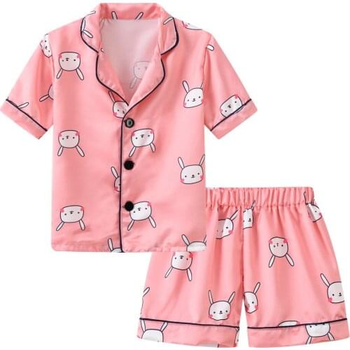Toddler Baby girl boys Pajamas clothes kids Sleepwear suits short sleeve tops+shorts set children home clothing for girls CM