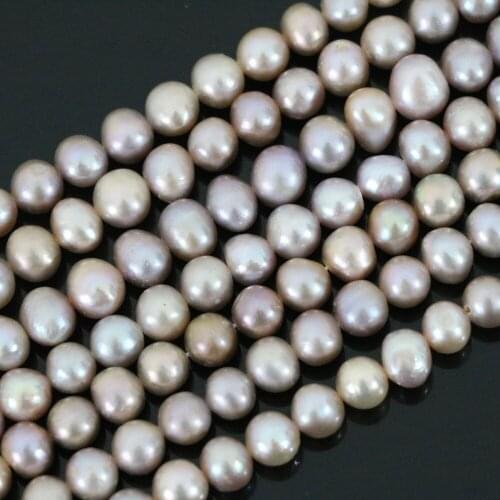Purple 7-8mm approx round natural freshwater cultured pearl loose beads high grade fit women jewelry making 15inch B1365