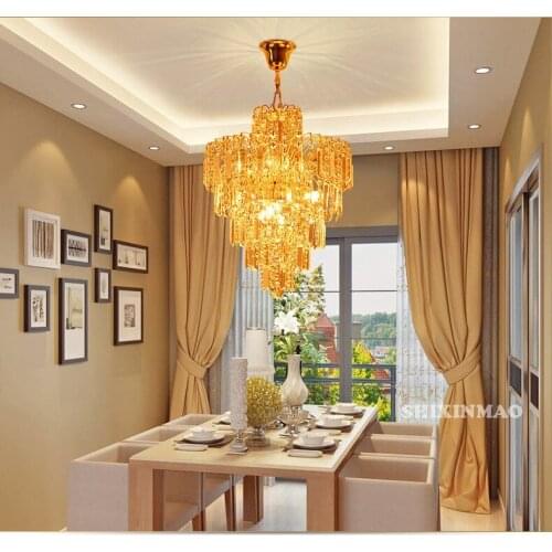 SHIXNIMAO lamp crys European Style Deluxe crystal pendant living room dining room bedroom lamp new champagne crystal