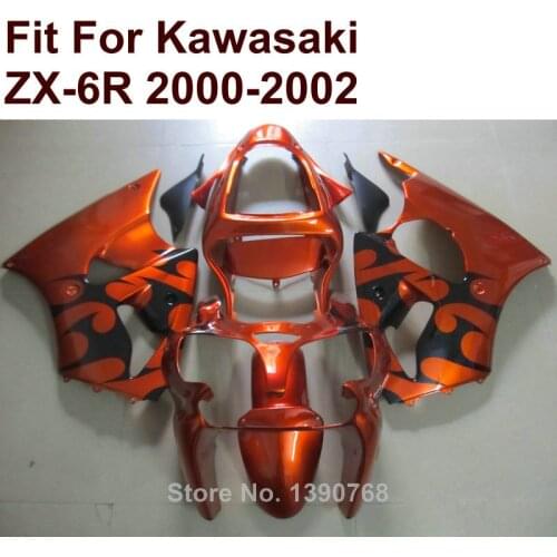 Hot sale fairings for Kawasaki ZX6R burnt orange 2000 2001 2002 Ninja ZX 6R 636 00 01 02 fairing kit CN48